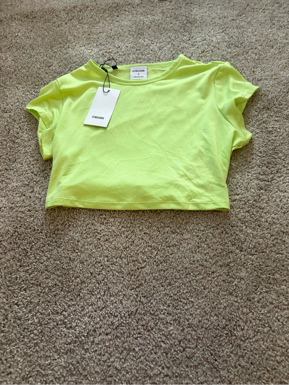 Gymshark Neon Yellow Cropped Mesh Tee - Women